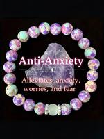 Cat's Eye Stone Beaded Bracelet, Healing Crystal Bracelet, Anxiety Relief Jewelry for Stress & Worry, Calming Crystal for Emo...