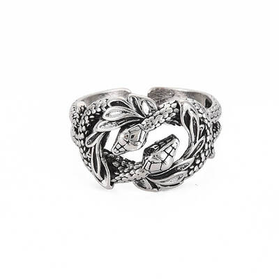Men's Snake Alloy Open Cuff Ring