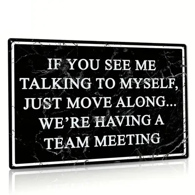 Slogan Graphic Metal Sign, 1 Count Funny Slogan Pattern Retro Hanging Plaque, Hanging Wall Art for Home Living Room Office De...