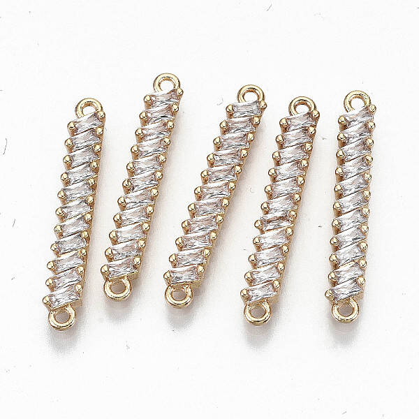 Brass Micro Pave Cubic Zirconia Links Connectors