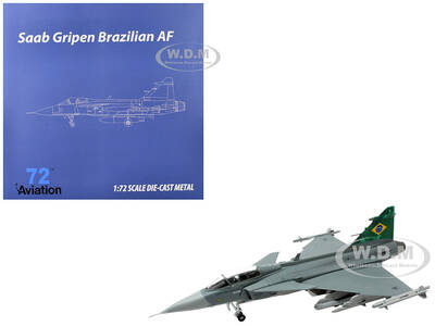 Saab JAS 39E Gripen Fighter Aircraft Brazilian Air Force 1/72 Diecast Model Airplane by Aviation 72
