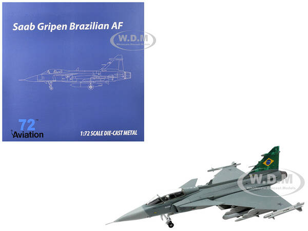 Saab JAS 39E Gripen Fighter Aircraft Brazilian Air Force 1/72 Diecast Model Airplane by Aviation 72