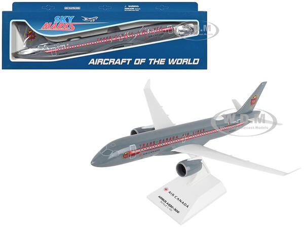 Airbus A220-300 Commercial Aircraft Trans-Canada Air Lines - Air Canada (C-GNBN) Gray with Red Stripes (Snap-Fit) 1/100 Plast...