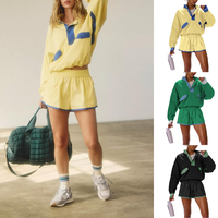 UANEO Women's Two Piece Short Sets Summer Lounge Sweatsuits Long Sleeve Outfits Travel Tracksuit with Pocket