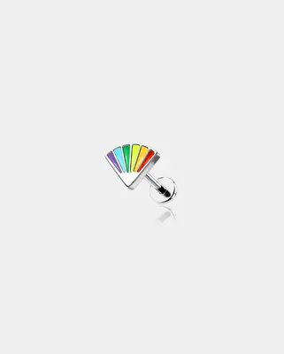 Oufer X Roly Rainbow Fan Internally Threaded Cartilage Stud