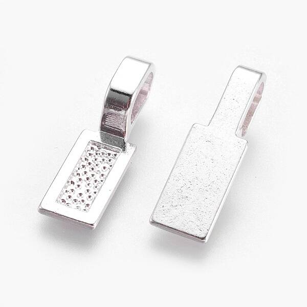 Tibetan Style Alloy Glue-on Flat Pad Bails