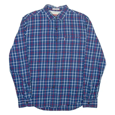 LEVI'S Slim Fit Mens Shirt Blue Check Long Sleeve M