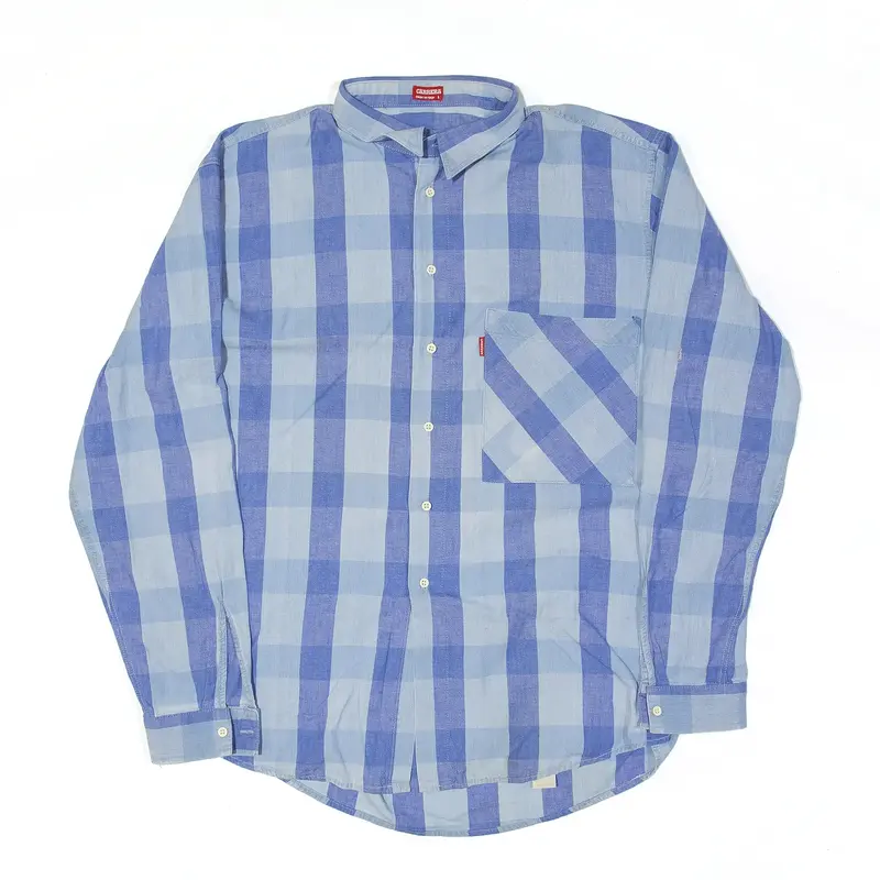 CARRERA Shirt Blue Check Long Sleeve Mens L