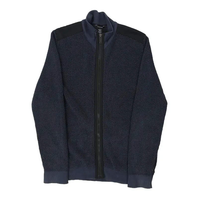 Calvin Klein Jeans Zip Up - Medium Navy Cotton Blend