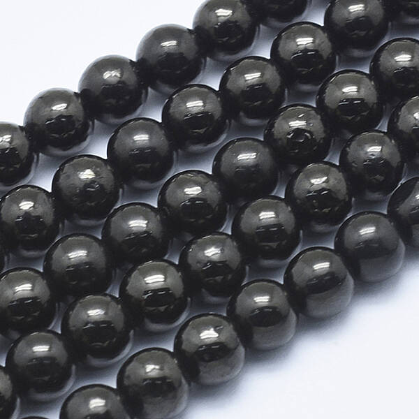 Natural Coal Quartz Bead Strands