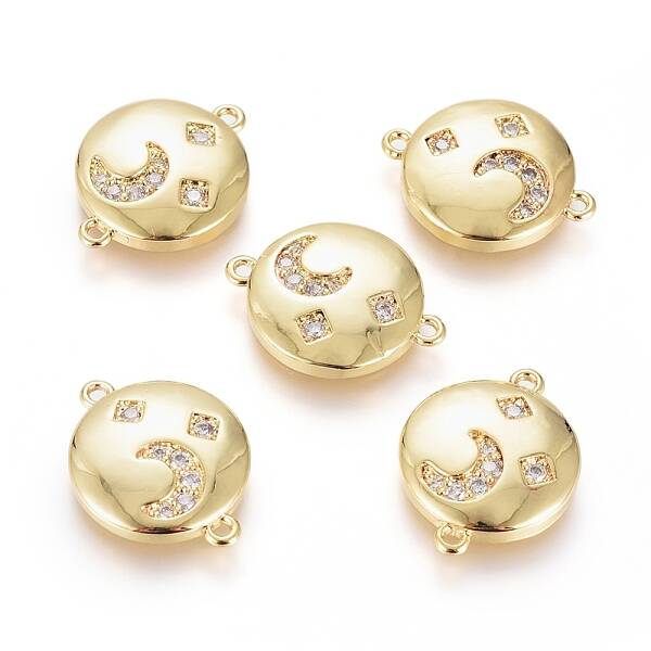 Brass Micro Pave Cubic Zirconia Links connectors