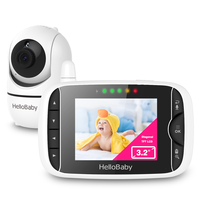 HelloBaby 3.2'' Video Baby Monitor, Remote Pan-Tilt-Zoom Camera, Night Vision, 2-Way Audio, Lullabies & Temp Sensor for Baby ...