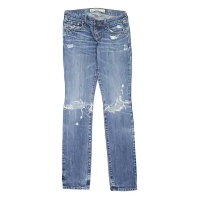 HOLLISTER Erin Distressed Womens Jeans Blue Slim Skinny Stone Wash W24 L33