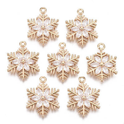 Christmas Brass Micro Pave Cubic Zirconia Links Connectors