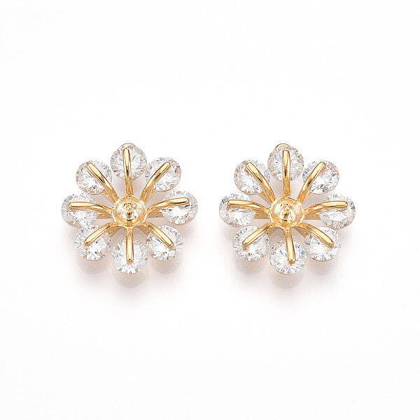 Brass Micro Pave Cubic Zirconia Pendants