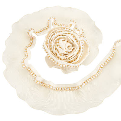 5 Yards Resin and Chiffon Ruffled Lace Trim