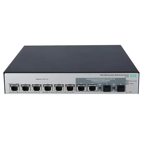 HP JL169A | OfficeConnect 1850 Series 1850-6XGT-2XGT/SPF+ 6 x 1/10GBASE-T RJ-45 and 2 x Combo SFP+ 10GbE Ports Layer 2 Manage...