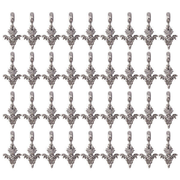 36Pcs Alloy European Dangle Charms