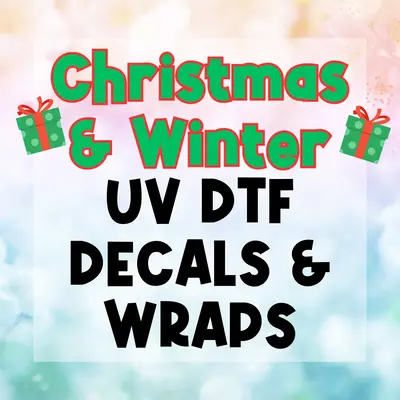 Christmas & Winter UVDTF Wraps and Decals, Cup Stickers, Decals, 16oz Wraps