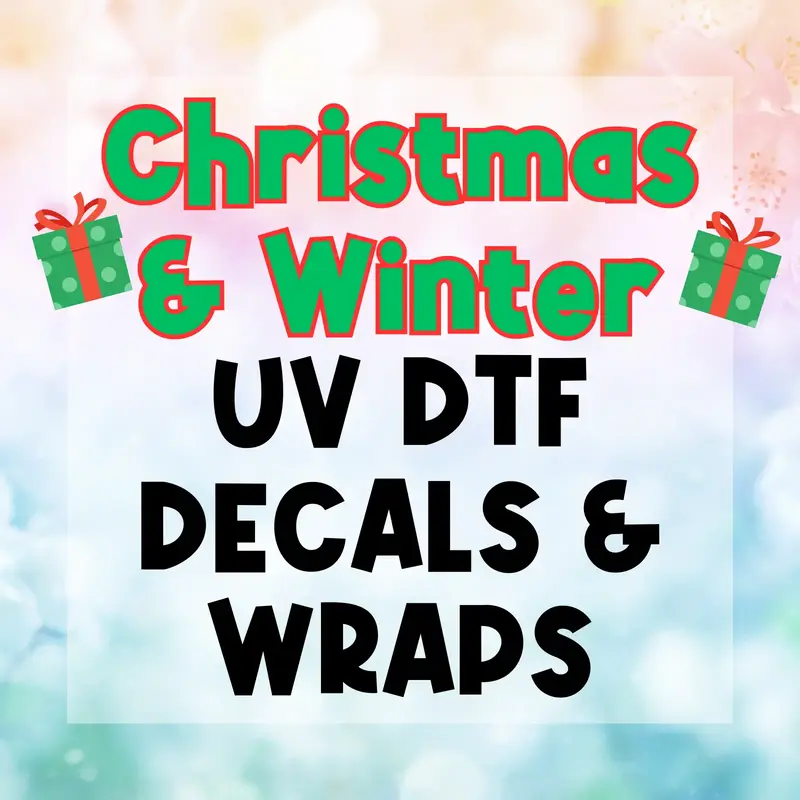 Christmas & Winter UVDTF Wraps and Decals, Cup Stickers, Decals, 16oz Wraps