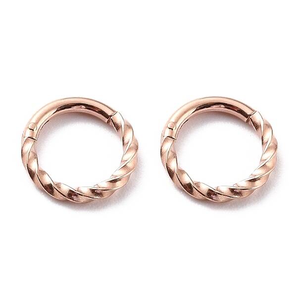 Ion Plating(IP) Twisted Ring Hoop Earrings for Girl Women