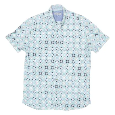 TED BAKER Mens Shirt Blue Geometric S