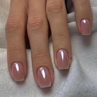 Oval Short Removable Fake Nail, 24pcs Glossy Full Cover Press on Nail with File & Jelly Sticker, Removable Diy Artificial Nai...