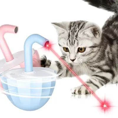 Cat laser toy-pet automatic laser cat toy-tumbler interactive toy for kittens-USB charging-360-degree irregular rotation-thre...