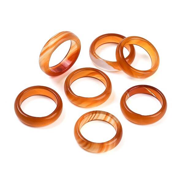 Dyed & Heated Natural Agate Finger Rings for Women
