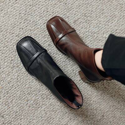 CHIKO Adrastea Square Toe Block Heels Ankle Boots
