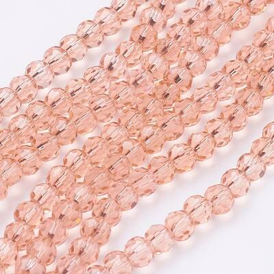 Faceted(32 Facets) Round Glass Beads Strands