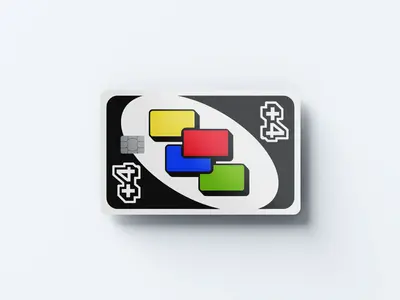 Draw Four Card - Credit Card Cover/Credit Card Skin