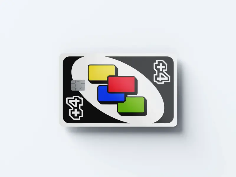Draw Four Card - Credit Card Cover/Credit Card Skin