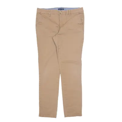 TOMMY HILFIGER Chino Trousers Brown Regular Tapered Womens W32 L28