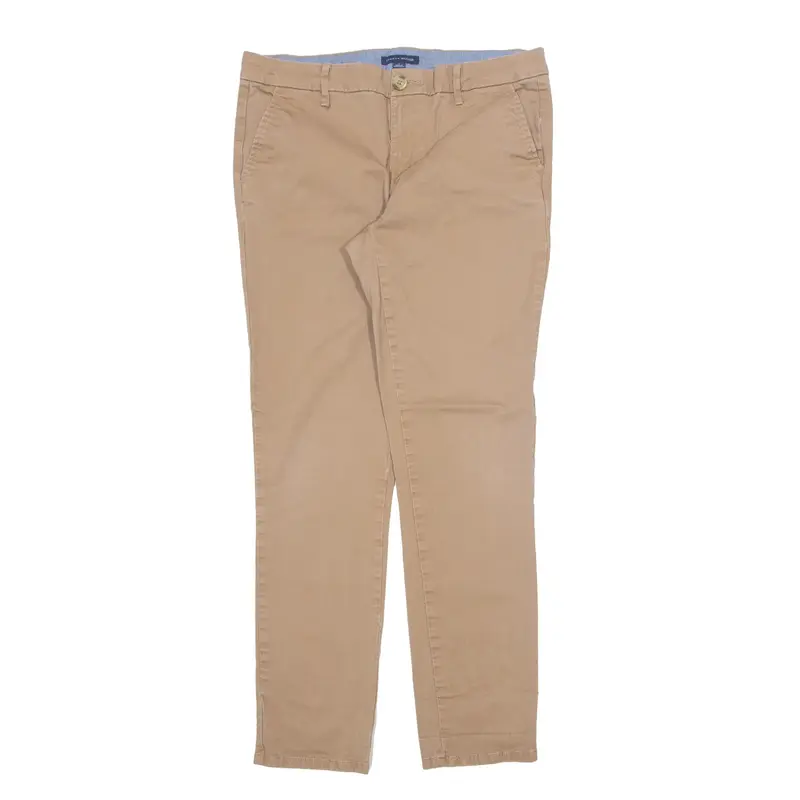 TOMMY HILFIGER Chino Trousers Brown Regular Tapered Womens W32 L28