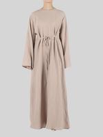Women's Plain Tie Front Flounce Sleeve Dress, Elegant Long Sleeve Round Neck Dress for Spring & Fall, Women's Clothing for Da...