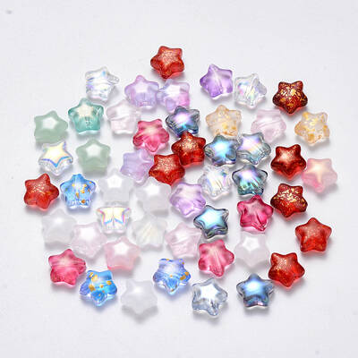 Spray Painted Glass Beads