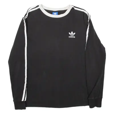 ADIDAS Womens T-Shirt Black Long Sleeve S