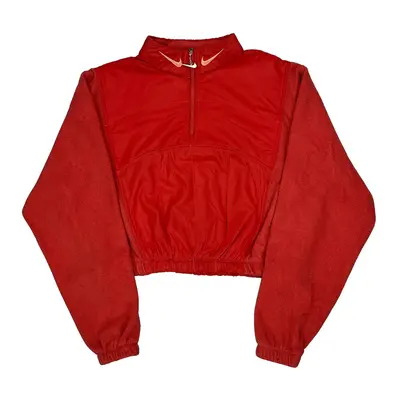 Nike Cropped Fleece - Medium Red Polyester