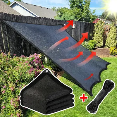 Summer Garden Mesh Shade, Shadecloth with Grommet & Rope, Waterproof Sun Shade Cloth for Patio, Dog House, Farm, Camping, Bal...