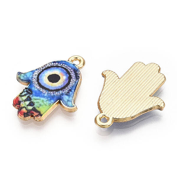 Printed Light Gold Tone Alloy Pendants