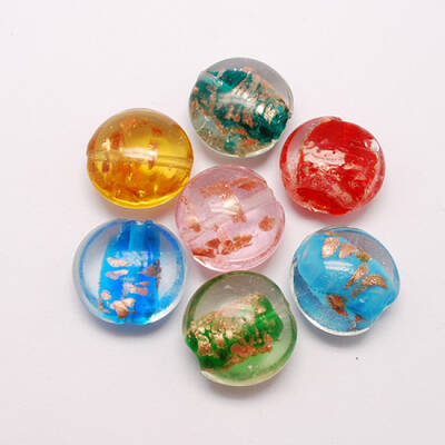 Handmade Gold Sand Lampwork Beads