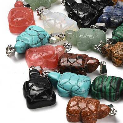 Natural & Synthetic Mixed Gemstone Pendants