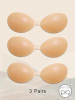 Women's Solid Invisible Buckle Front Bra, Self-adhesive Silicone Strapless Bra for Daily Wear, Women's Lingerie Accessories f...