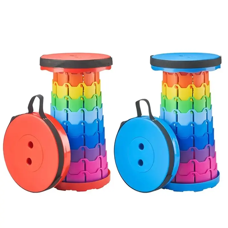 【A1】Portable Telescoping Stool , Retractable & Sturdy Design, Maximum Capacity 440 lb, Collapsible Folding Seat for Campi...