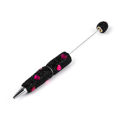Heart Resin & Polymer Clay Pave Rhinestone Ball-Point Pen