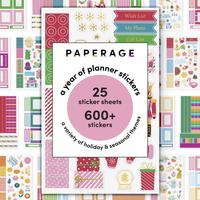 PAPERAGE Planner Stickers, Multicolored & Gold Foil Stickers for Planners, Calendars, Journals & Notebooks