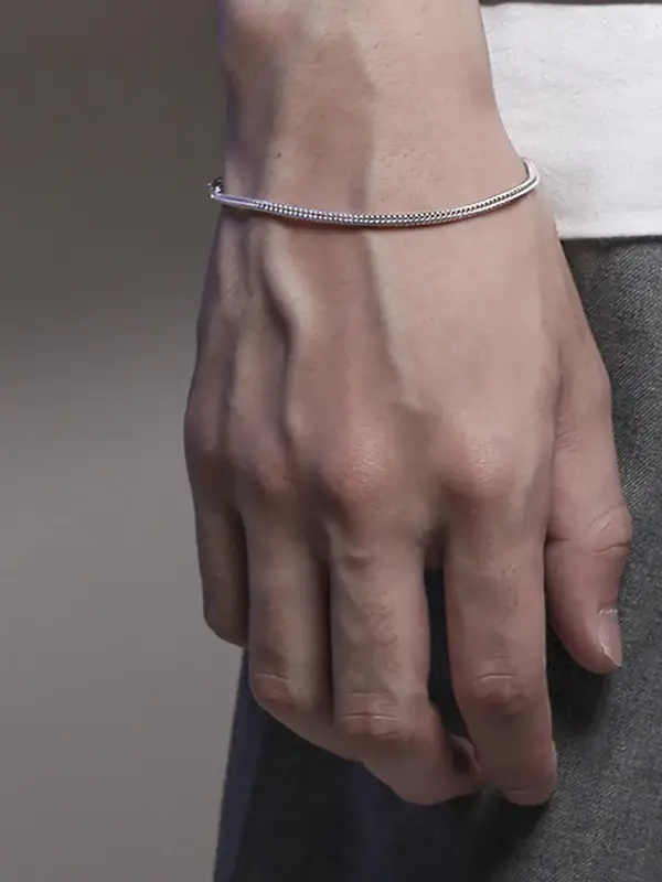 Men's Simple Plain Stainless Steel Link Bracelet, Fashion Jewelry for Party, Daily Clothing Decor, Trendy All-match & Exquisi...