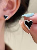 Rhinestone Decor Asymmetrical Heart Stud Earrings, Elegant Jewelry for Women, Trendy All-match & Exquisite Jewelry for Birthd...