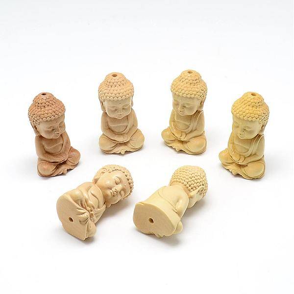 Carved Undyed BoxNatural Wood Beads